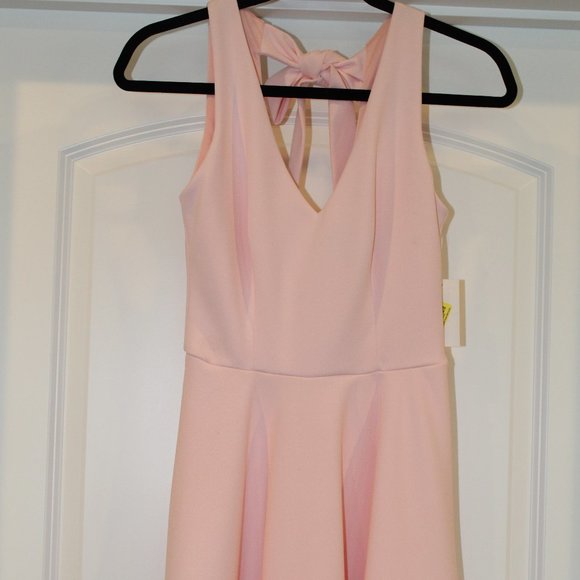 B Darlin Blush Pink Dress with Back Bowtie - Picture 1 of 4